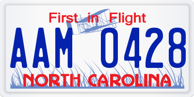 NC license plate AAM0428