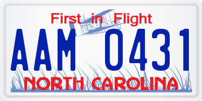 NC license plate AAM0431