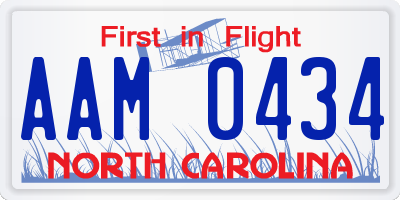 NC license plate AAM0434