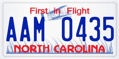 NC license plate AAM0435