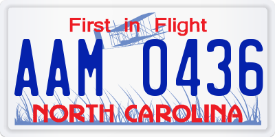 NC license plate AAM0436