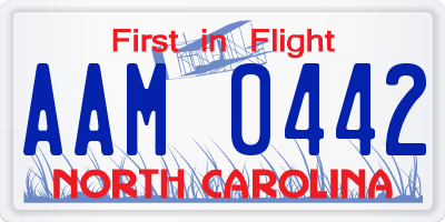 NC license plate AAM0442