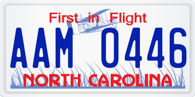 NC license plate AAM0446