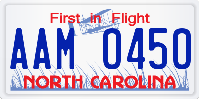 NC license plate AAM0450