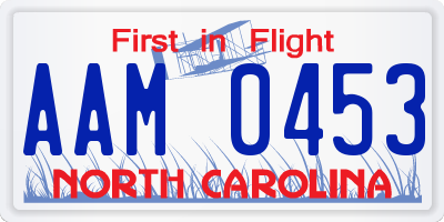 NC license plate AAM0453