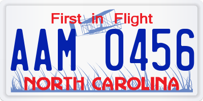 NC license plate AAM0456