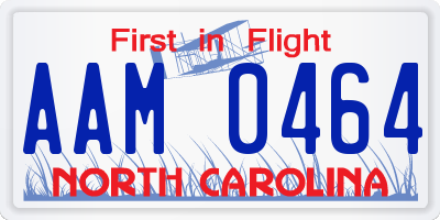 NC license plate AAM0464