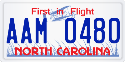 NC license plate AAM0480