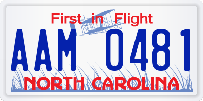 NC license plate AAM0481