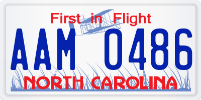 NC license plate AAM0486