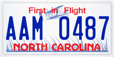 NC license plate AAM0487