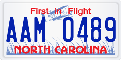 NC license plate AAM0489