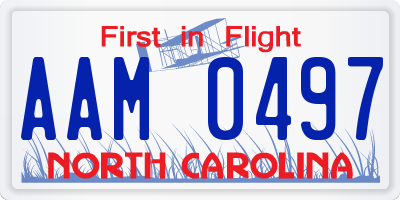 NC license plate AAM0497