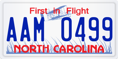 NC license plate AAM0499