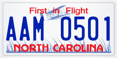 NC license plate AAM0501