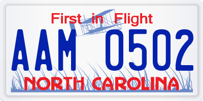 NC license plate AAM0502