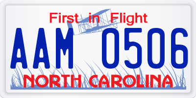 NC license plate AAM0506