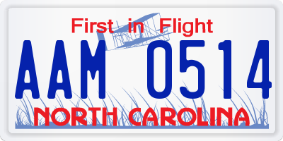 NC license plate AAM0514