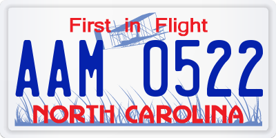 NC license plate AAM0522