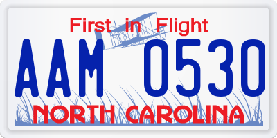 NC license plate AAM0530