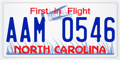 NC license plate AAM0546