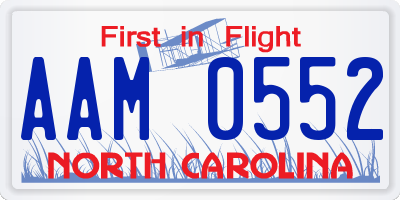 NC license plate AAM0552