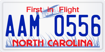 NC license plate AAM0556