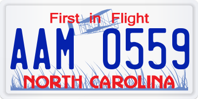 NC license plate AAM0559