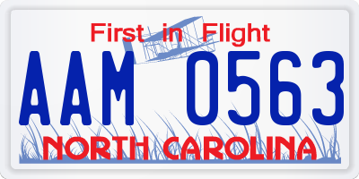 NC license plate AAM0563