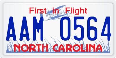 NC license plate AAM0564