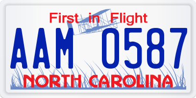 NC license plate AAM0587
