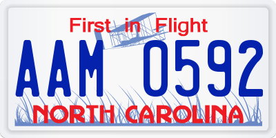 NC license plate AAM0592