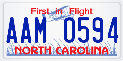 NC license plate AAM0594