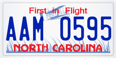 NC license plate AAM0595
