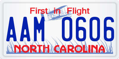 NC license plate AAM0606