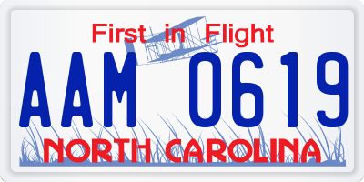 NC license plate AAM0619