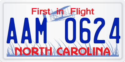 NC license plate AAM0624