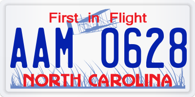 NC license plate AAM0628