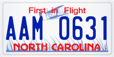 NC license plate AAM0631