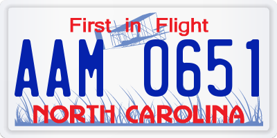 NC license plate AAM0651