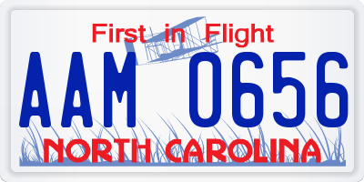 NC license plate AAM0656