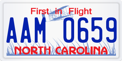 NC license plate AAM0659