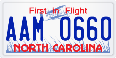 NC license plate AAM0660