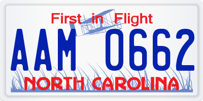 NC license plate AAM0662