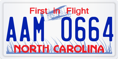 NC license plate AAM0664