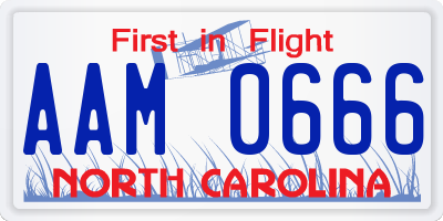 NC license plate AAM0666