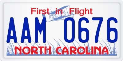 NC license plate AAM0676