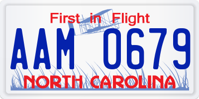 NC license plate AAM0679
