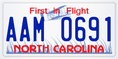 NC license plate AAM0691