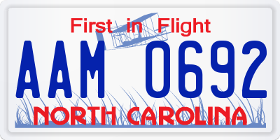 NC license plate AAM0692